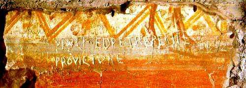 Graffito um 250 n. Chr. in S. Sebastiano, Rom